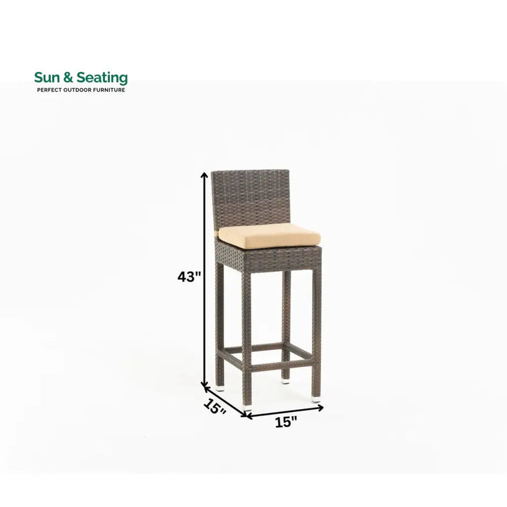 Sauceda Outdoor Patio Bar Sets 2 Chairs and 1 Table (Brown) Bar Sets