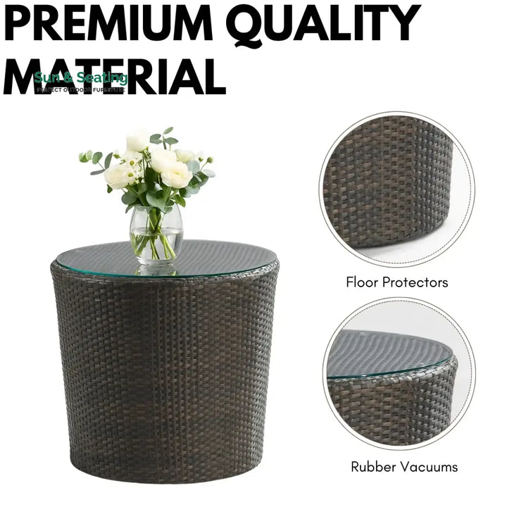 Savannah 5-Piece Outdoor Wicker Sofa Set With Glass Top Tables Sofa Set