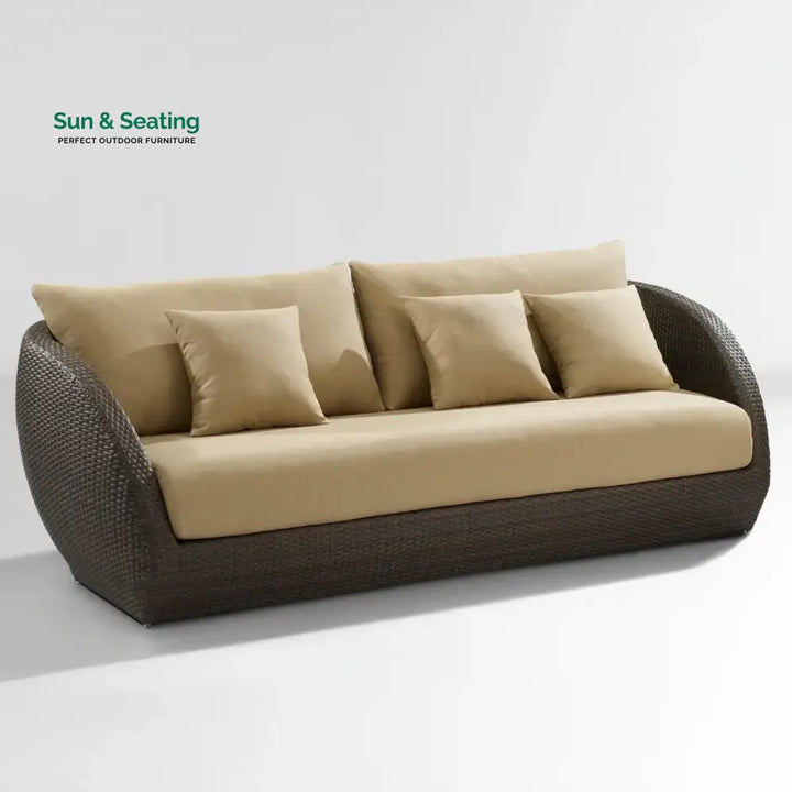 Savannah 5-Piece Outdoor Wicker Sofa Set With Glass Top Tables Sofa Set