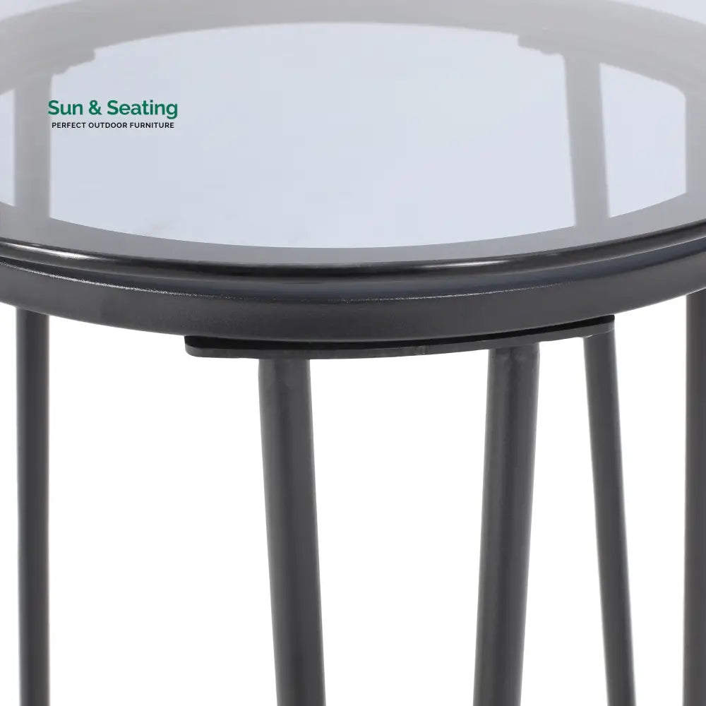 Scat Outdoor Patio Seating Set 2 Chairs and 1 Table Set (Grey) Braided &amp; Rope Coffee Table Sets