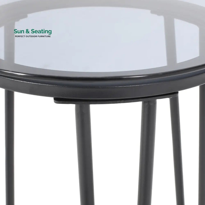Scat Outdoor Patio Seating Set 2 Chairs and 1 Table Set (Grey) Braided &amp; Rope Coffee Table Sets