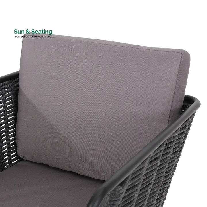 Scat Outdoor Patio Seating Set 2 Chairs and 1 Table Set (Grey) Braided &amp; Rope Coffee Table Sets