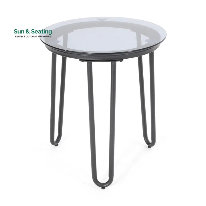 Scat Outdoor Patio Seating Set 2 Chairs and 1 Table Set (Grey) Braided &amp; Rope Coffee Table Sets