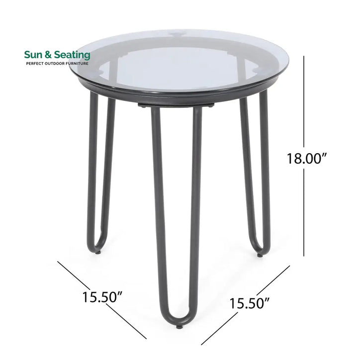 Scat Outdoor Patio Seating Set 2 Chairs and 1 Table Set (Grey) Braided &amp; Rope Coffee Table Sets