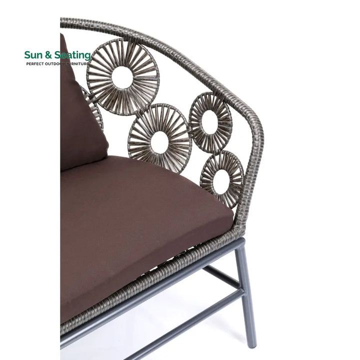 Scott Outdoor Sofa Set 2 Seater 1 Single Seater and 1 Center Table Set (Dark Brown) Sofa Sets