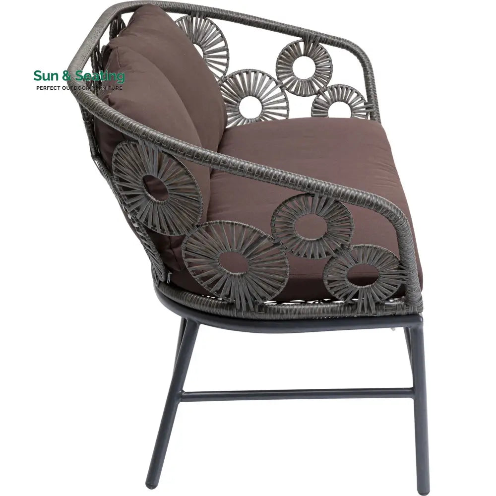 Scott Outdoor Sofa Set 2 Seater 1 Single Seater and 1 Center Table Set (Dark Brown) Sofa Sets