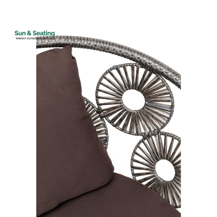 Scott Outdoor Sofa Set 2 Seater 1 Single Seater and 1 Center Table Set (Dark Brown) Sofa Sets