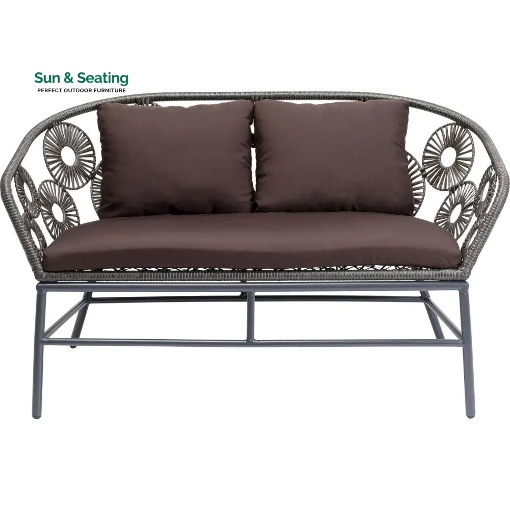 Scott Outdoor Sofa Set 2 Seater 1 Single Seater and 1 Center Table Set (Dark Brown) Sofa Sets