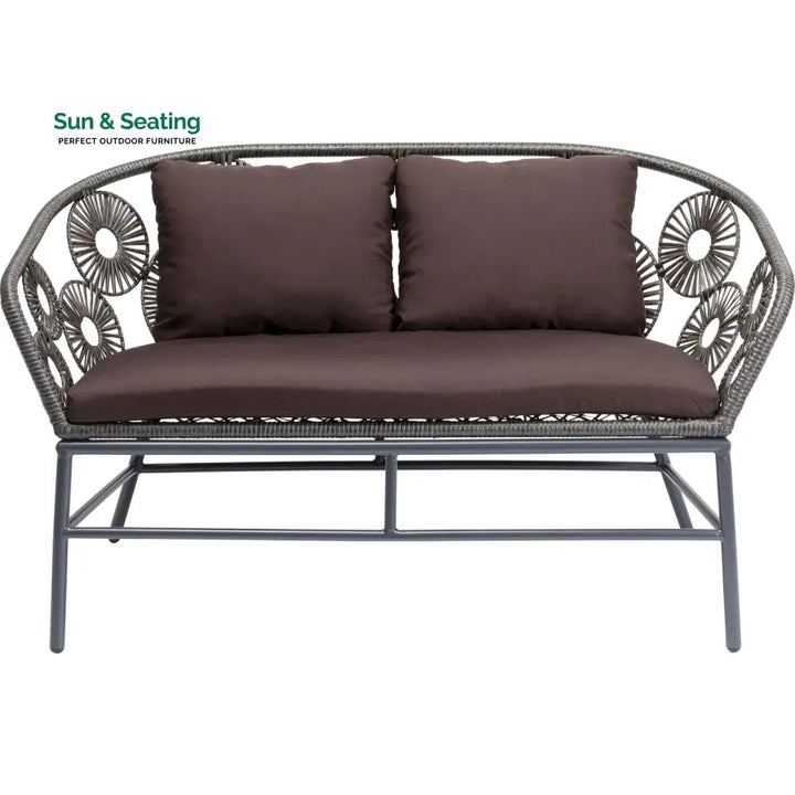 Scott Outdoor Sofa Set 2 Seater 1 Single Seater and 1 Center Table Set (Dark Brown) Sofa Sets