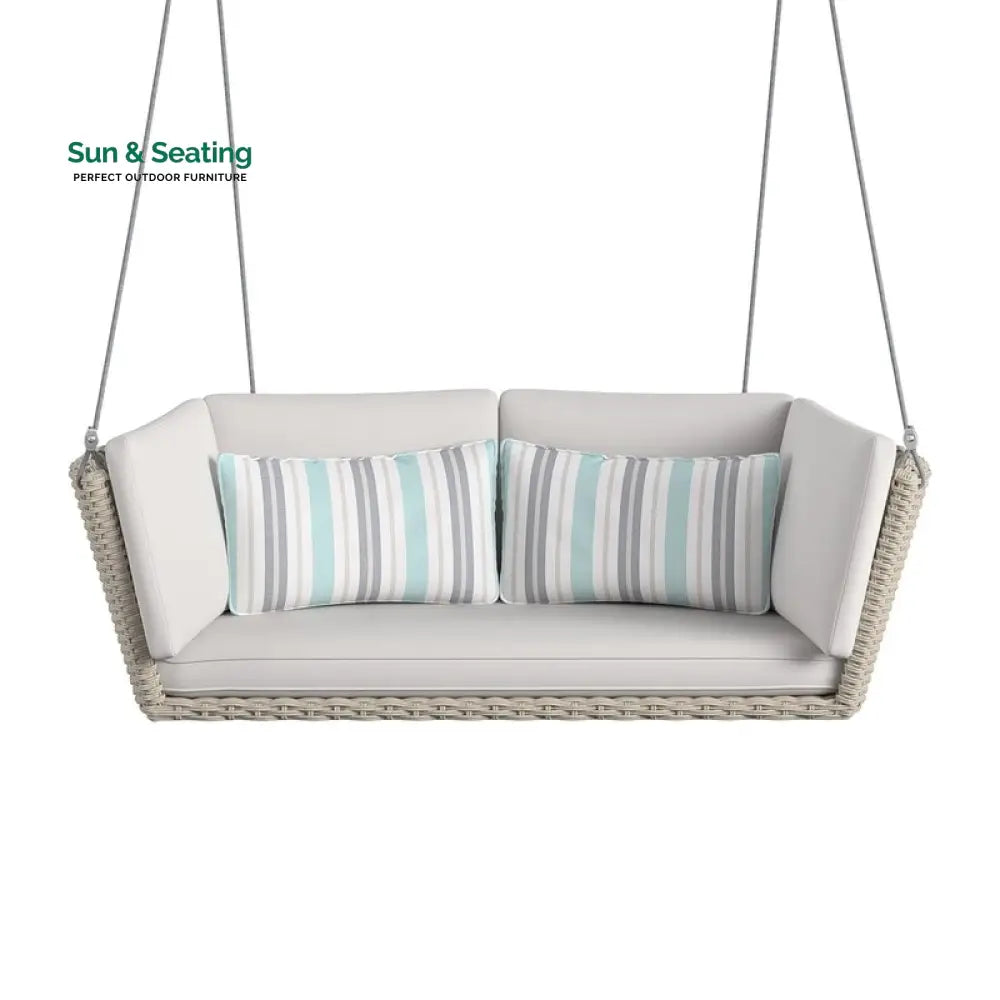 Sebastiano Double Seater Hanging Swing Without Stand For Balcony Garden Swing (Cream) Swings