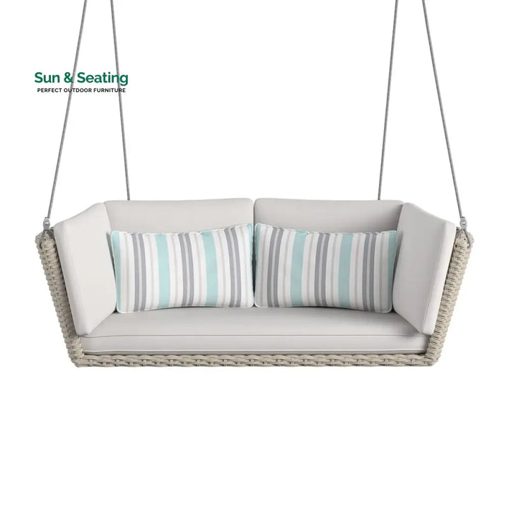 Sebastiano Double Seater Hanging Swing Without Stand For Balcony Garden Swing (Cream) Swings