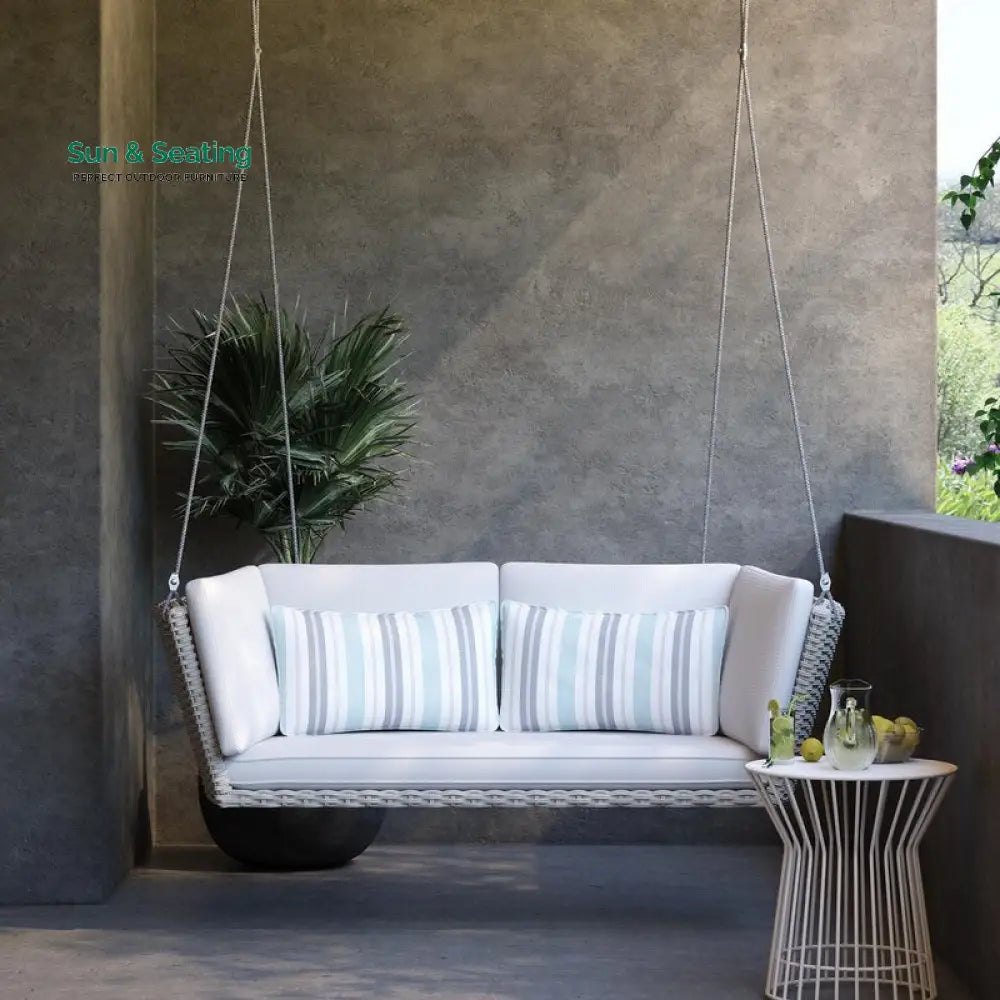 Sebastiano Double Seater Hanging Swing Without Stand For Balcony Garden Swing (Cream) Swings