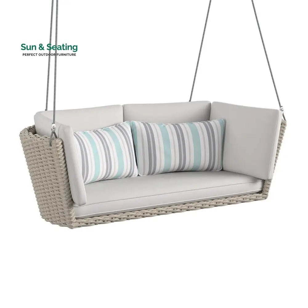 Sebastiano Double Seater Hanging Swing Without Stand For Balcony Garden Swing (Cream) Swings