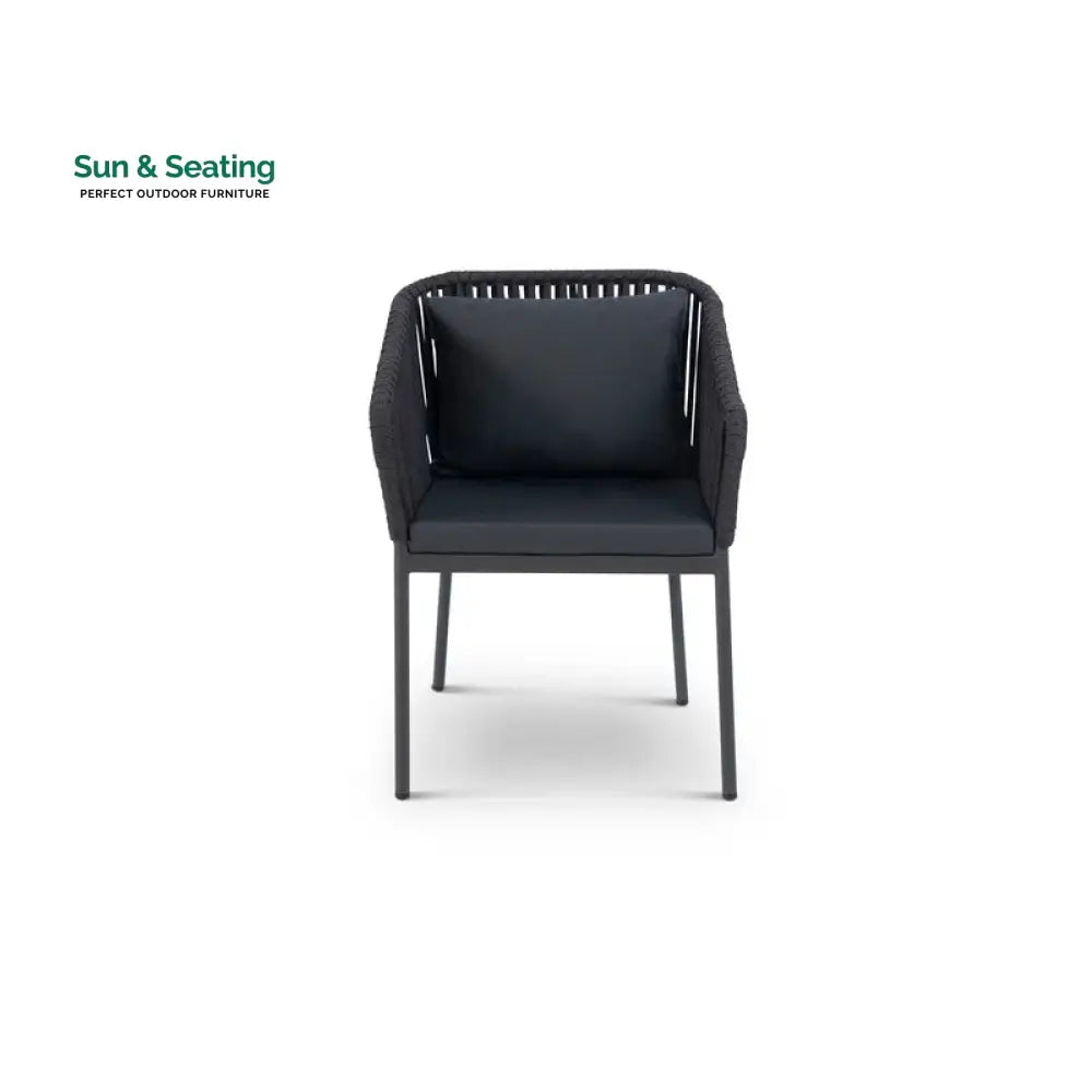 Sedona Outdoor Patio Seating Set 4 Chairs and 1 Table Set (Black) Braided & Rope Coffee Table Sets