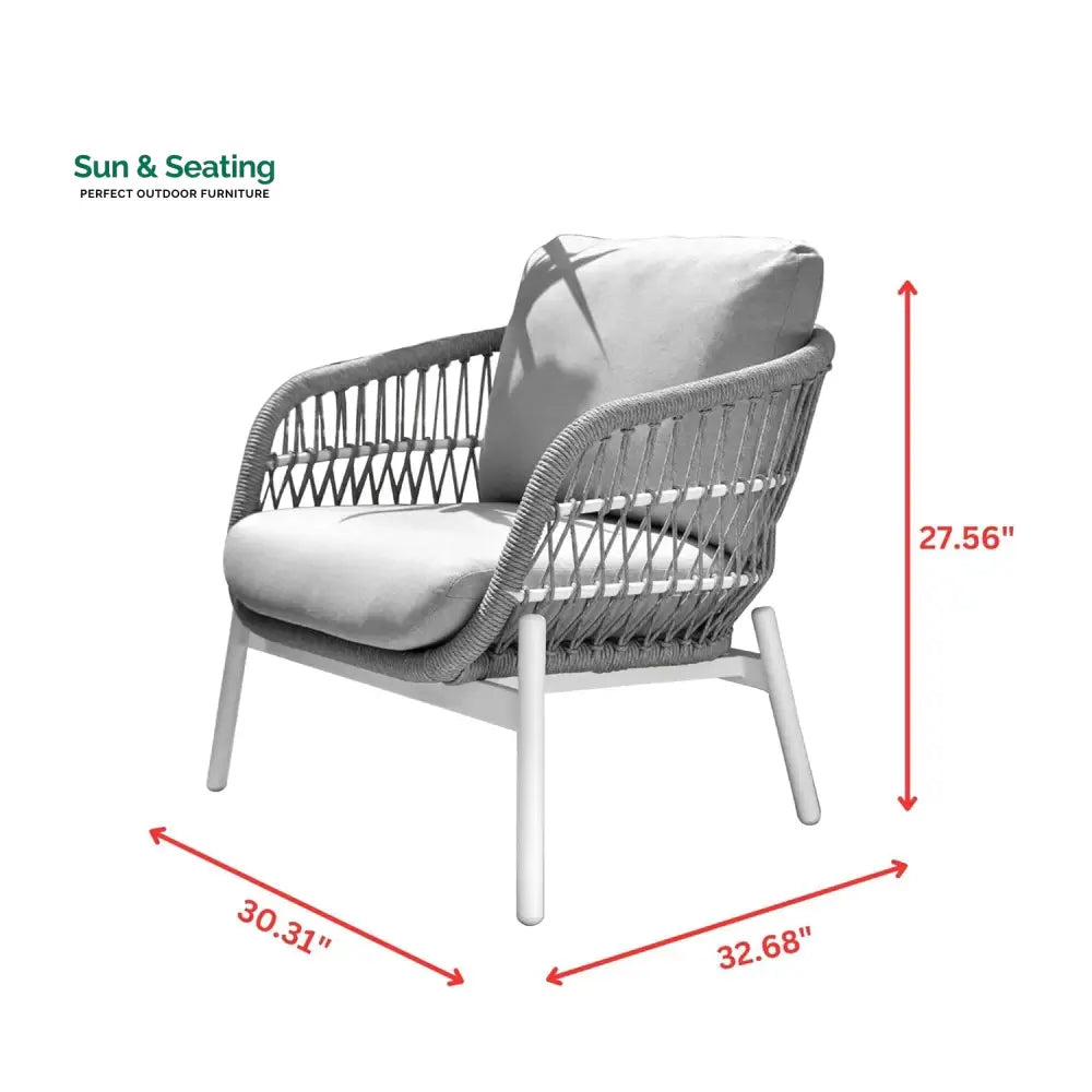 Seibi Outdoor Garden Balcony Sofa Set 2 Seater 2 Single Seater 2 Center Table Set Braided and Rope Sofa Sets