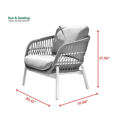 Seibi Outdoor Garden Balcony Sofa Set 2 Seater 2 Single Seater 2 Center Table Set Braided and Rope Sofa Sets