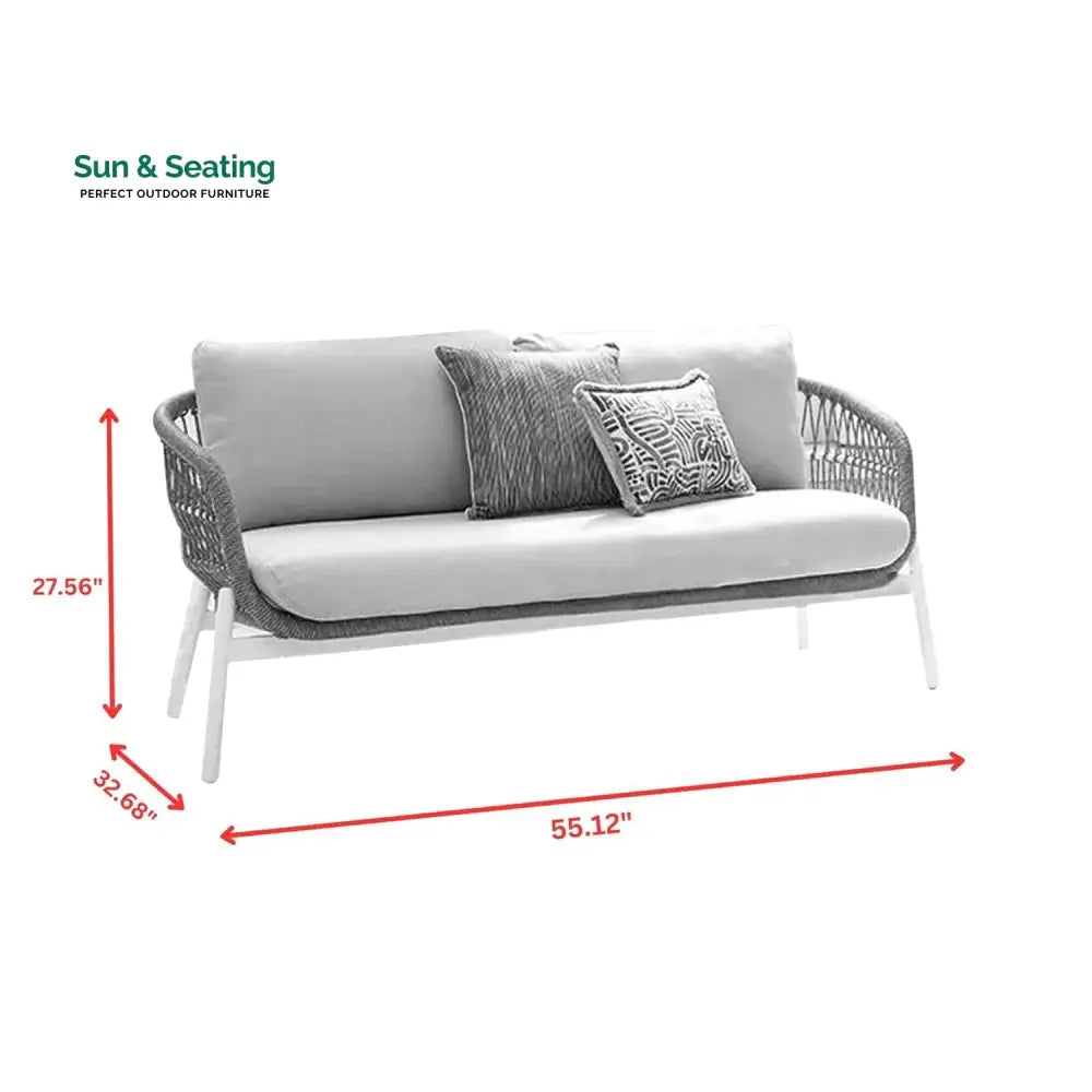 Seibi Outdoor Garden Balcony Sofa Set 2 Seater 2 Single Seater 2 Center Table Set Braided and Rope Sofa Sets
