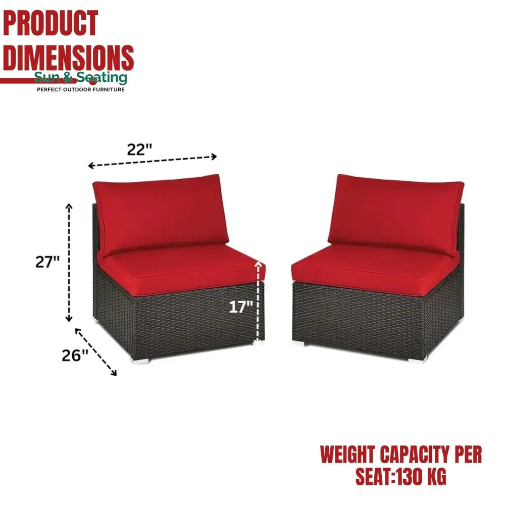 Selene 2-Piece Outdoor Wicker Armless Sofa Sofa Set