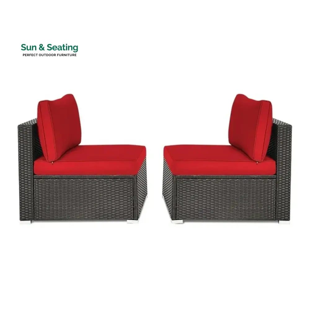 Selene 2-Piece Outdoor Wicker Armless Sofa Sofa Set