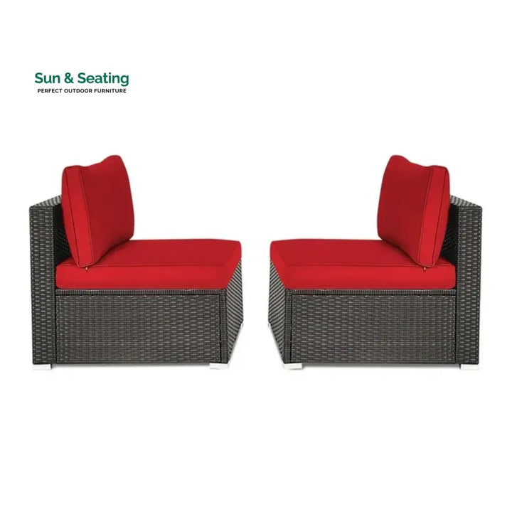 Selene 2-Piece Outdoor Wicker Armless Sofa Sofa Set