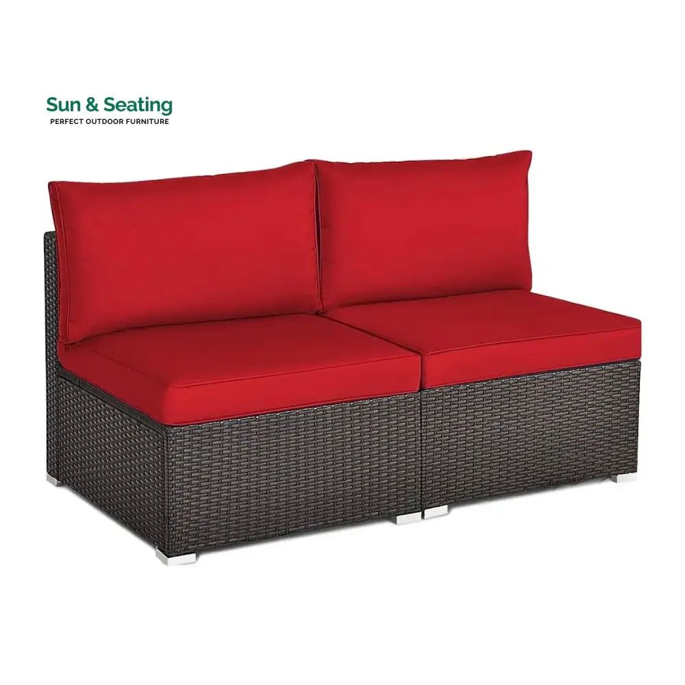 Selene 2-Piece Outdoor Wicker Armless Sofa Sofa Set