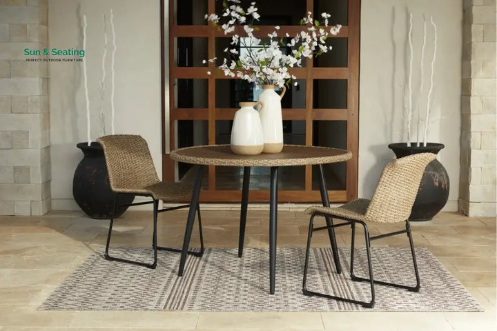 Sence Outdoor Patio Seating Set 2 Chairs and 1 Table Set (Brown) Coffee Table Sets