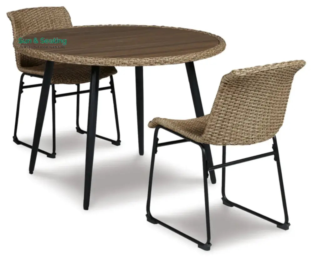 Sence Outdoor Patio Seating Set 2 Chairs and 1 Table Set (Brown) Coffee Table Sets