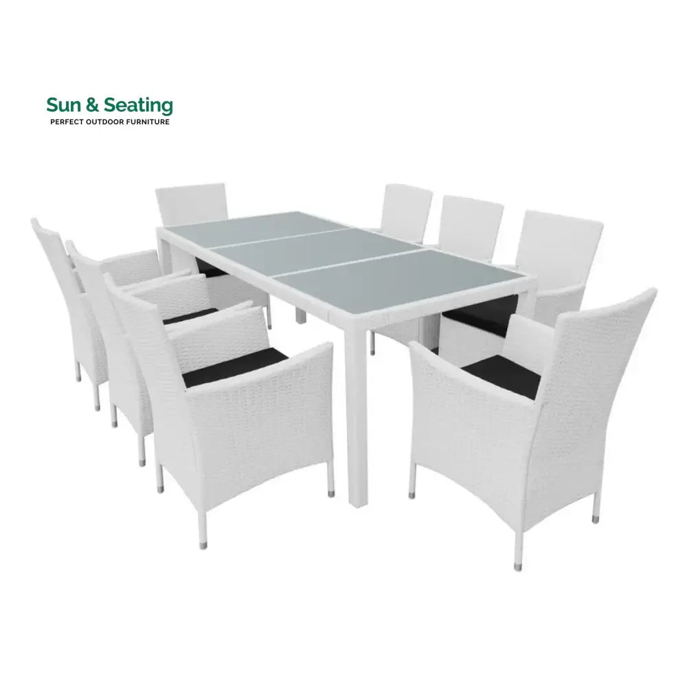 Seraphina 9-Piece Outdoor Rattan Wicker Dinning Table Set Dining Set
