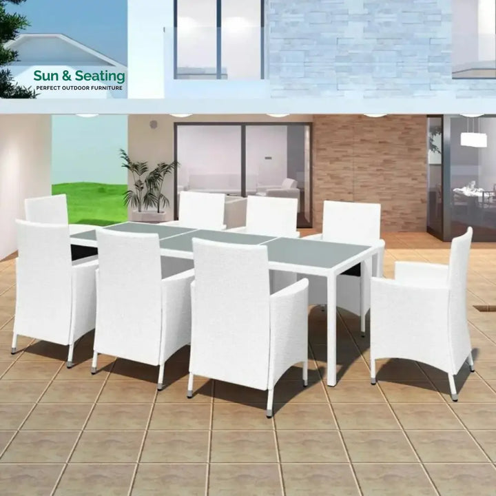 Seraphina 9-Piece Outdoor Rattan Wicker Dinning Table Set Dining Set