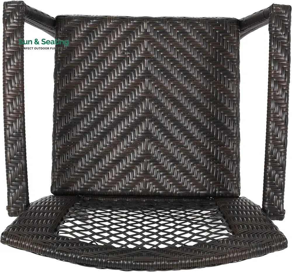 Severino Outdoor Patio Bar Chair 4 Chairs For Balcony (Brown) Bar Sets
