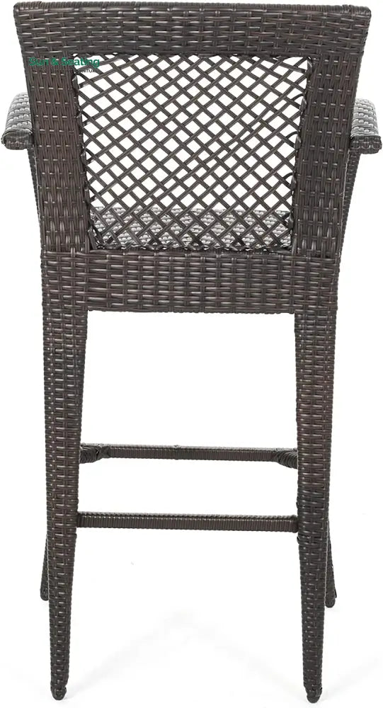 Severino Outdoor Patio Bar Chair 4 Chairs For Balcony (Brown) Bar Sets