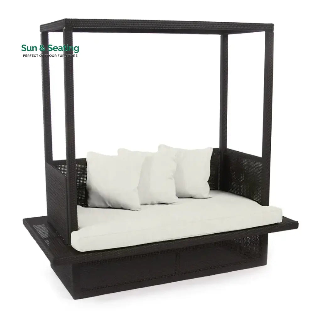 Severo Outdoor Poolside Sunbed With Cushion Daybed (Black) Sunbed