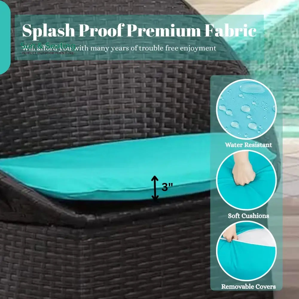 Shahira 3-Piece Outdoor Rattan Wicker Patio Set Patio Set