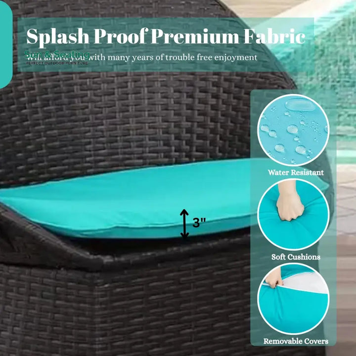 Shahira 3-Piece Outdoor Rattan Wicker Patio Set Patio Set