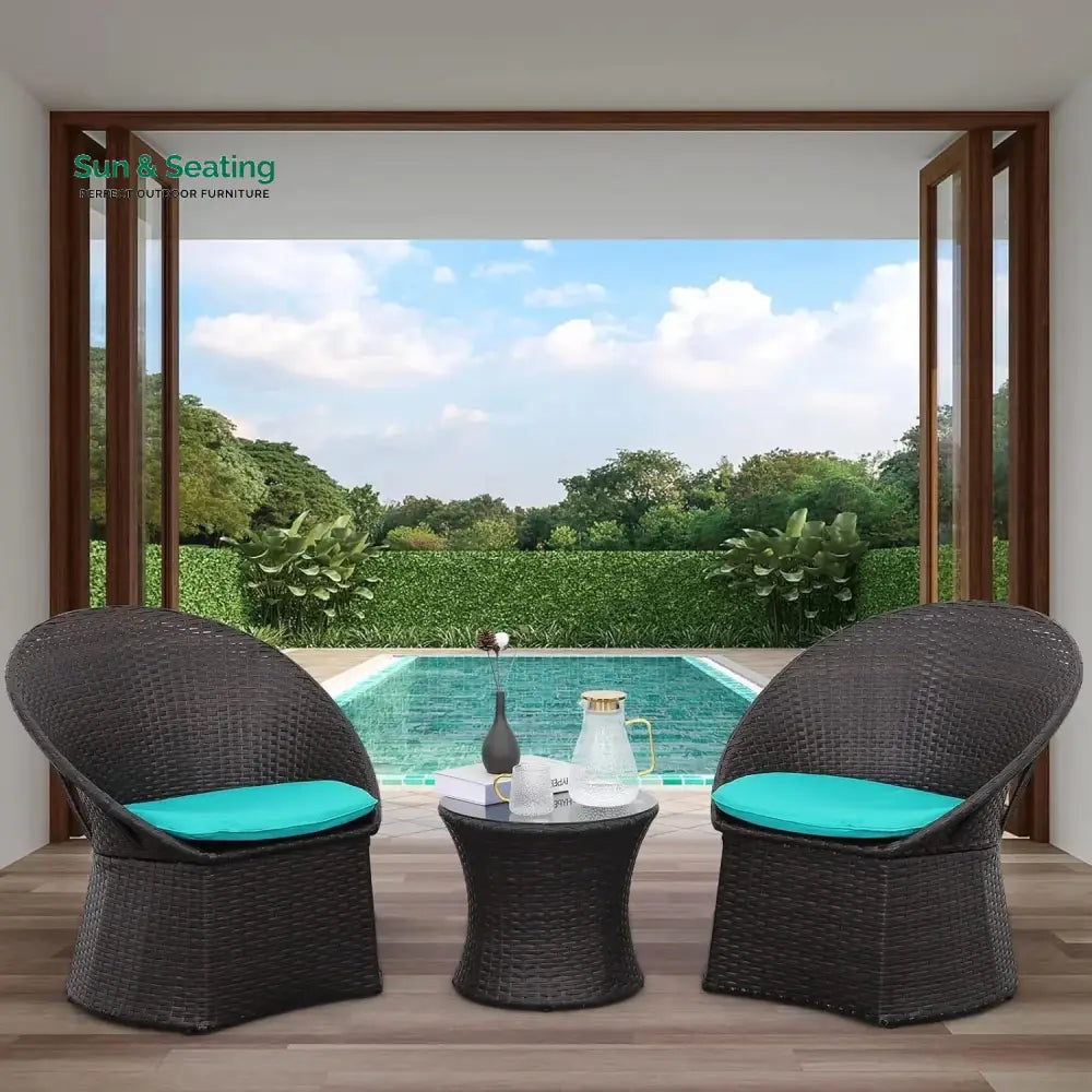 Shahira 3-Piece Outdoor Rattan Wicker Patio Set Patio Set