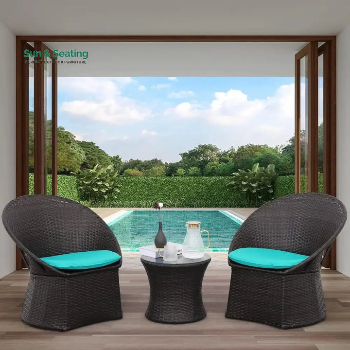 Shahira 3-Piece Outdoor Rattan Wicker Patio Set Patio Set
