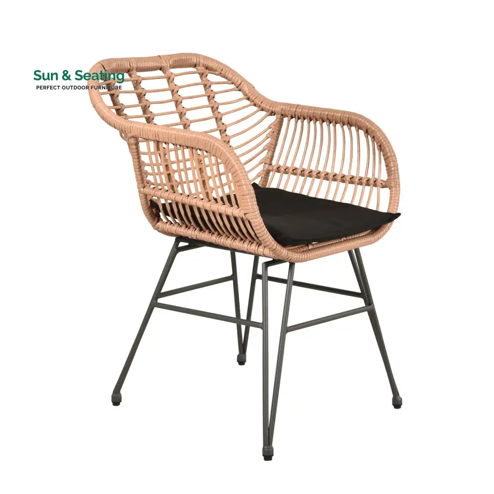Shashibala Outdoor Patio Seating Set 2 Chairs and 1 Table Set (Honey + Black) Coffee Table Sets