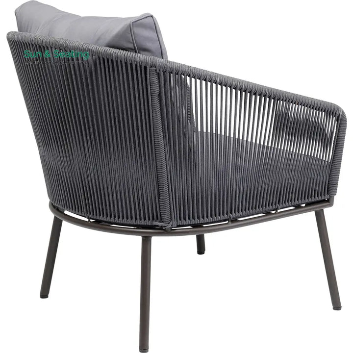 Shed Outdoor Sofa Set 3 Seater 2 Single seater and 1 Center Table Set (Dark grey) Braided &amp; Rope Sofa Sets