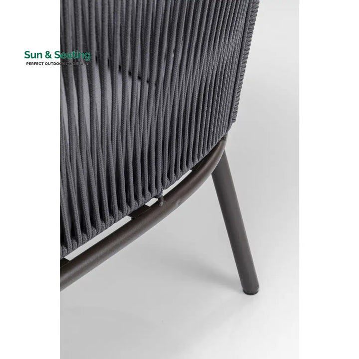 Shed Outdoor Sofa Set 3 Seater 2 Single seater and 1 Center Table Set (Dark grey) Braided &amp; Rope Sofa Sets