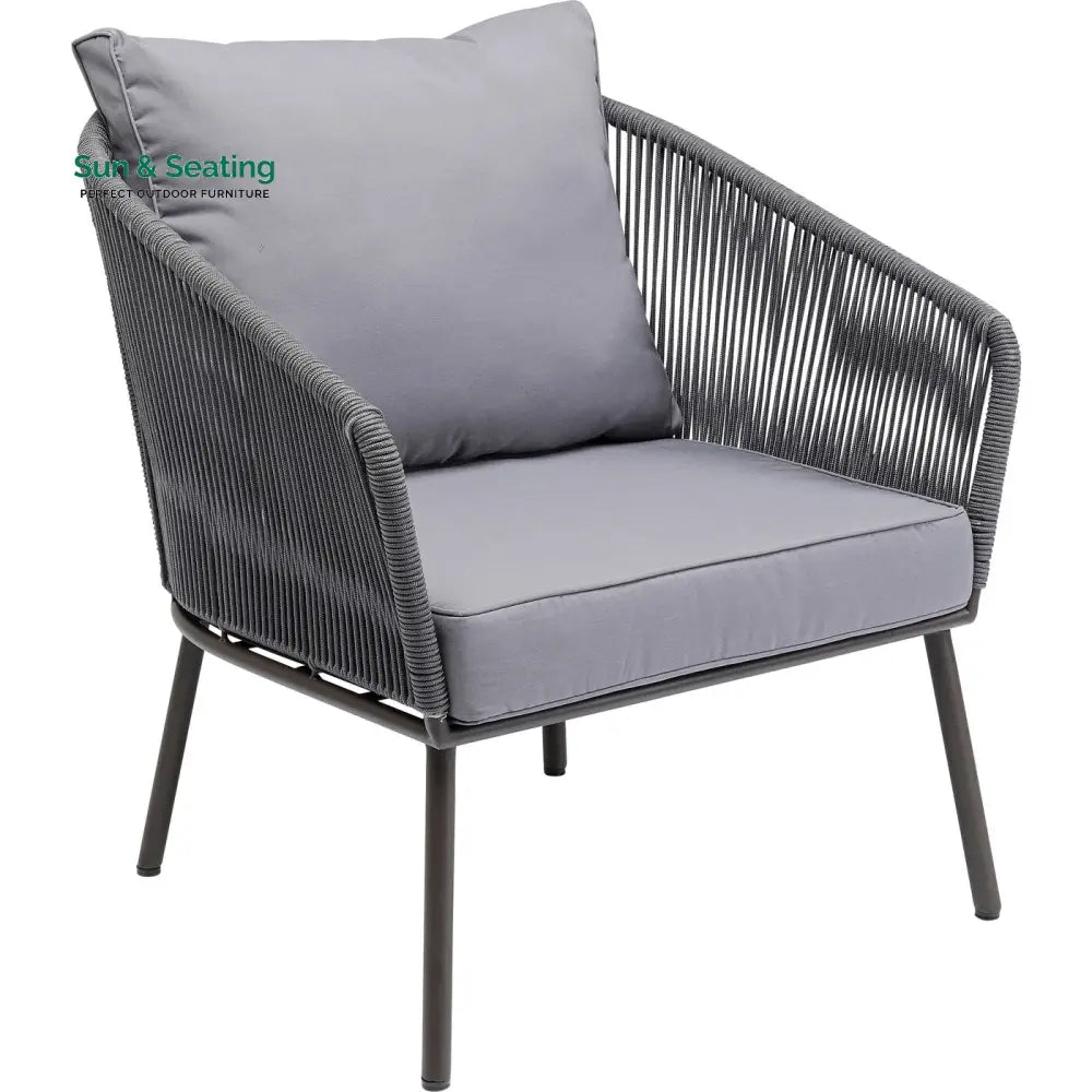 Shed Outdoor Sofa Set 3 Seater 2 Single seater and 1 Center Table Set (Dark grey) Braided &amp; Rope Sofa Sets