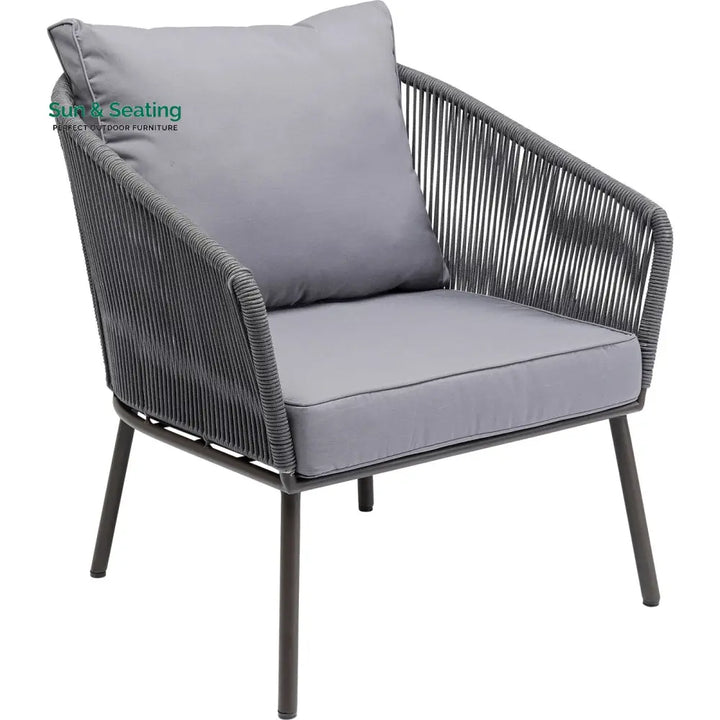 Shed Outdoor Sofa Set 3 Seater 2 Single seater and 1 Center Table Set (Dark grey) Braided &amp; Rope Sofa Sets