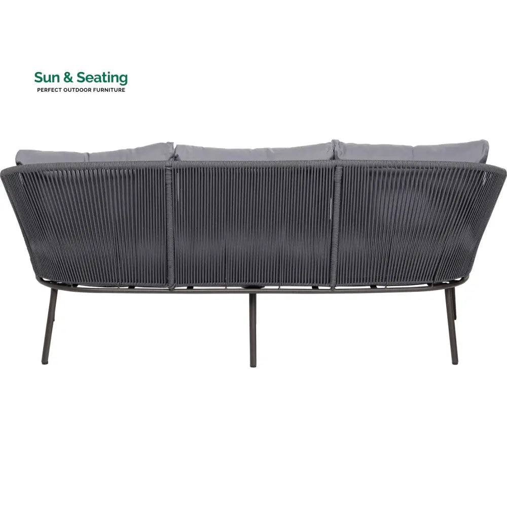 Shed Outdoor Sofa Set 3 Seater 2 Single seater and 1 Center Table Set (Dark grey) Braided &amp; Rope Sofa Sets