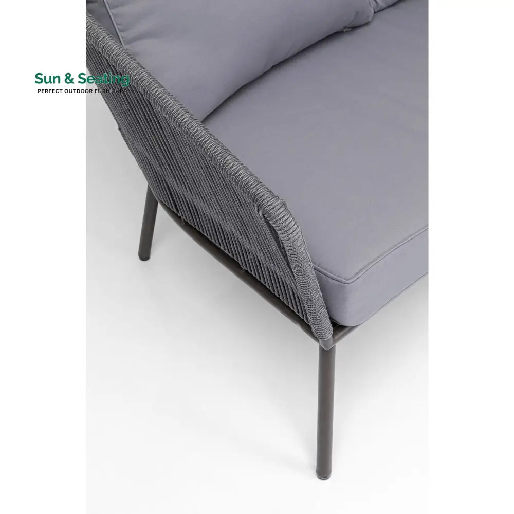 Shed Outdoor Sofa Set 3 Seater 2 Single seater and 1 Center Table Set (Dark grey) Braided &amp; Rope Sofa Sets