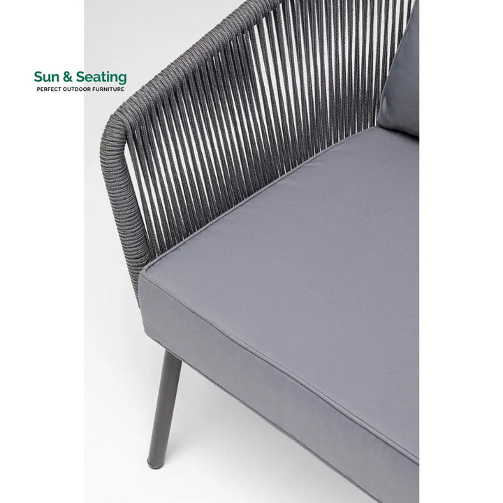 Shed Outdoor Sofa Set 3 Seater 2 Single seater and 1 Center Table Set (Dark grey) Braided &amp; Rope Sofa Sets