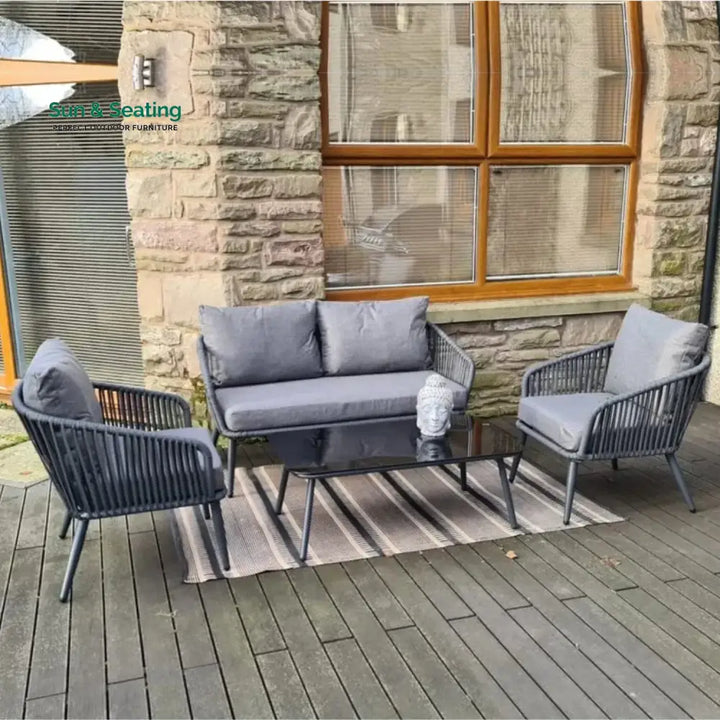 Shen 4 Piece Outdoor All-Weather Rope Sofa Set Sofa Set