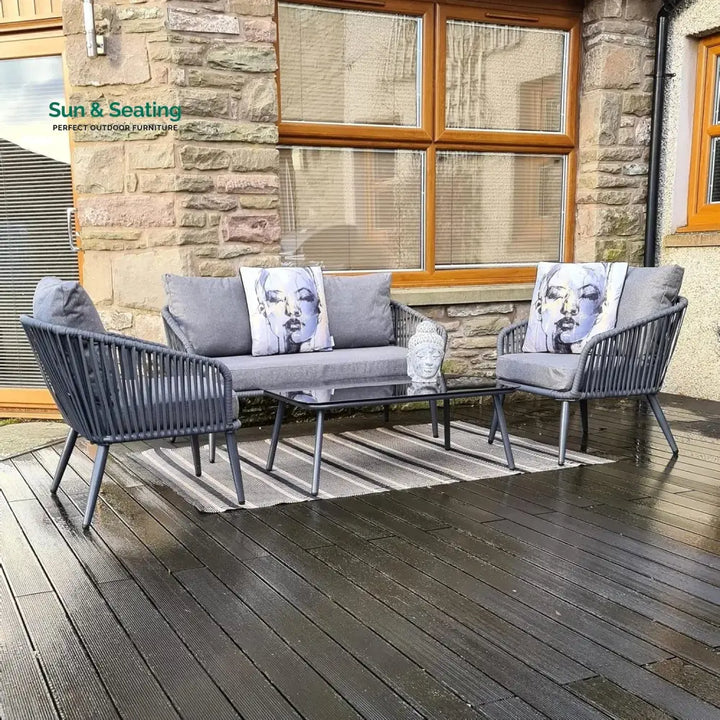 Shen 4 Piece Outdoor All-Weather Rope Sofa Set Sofa Set
