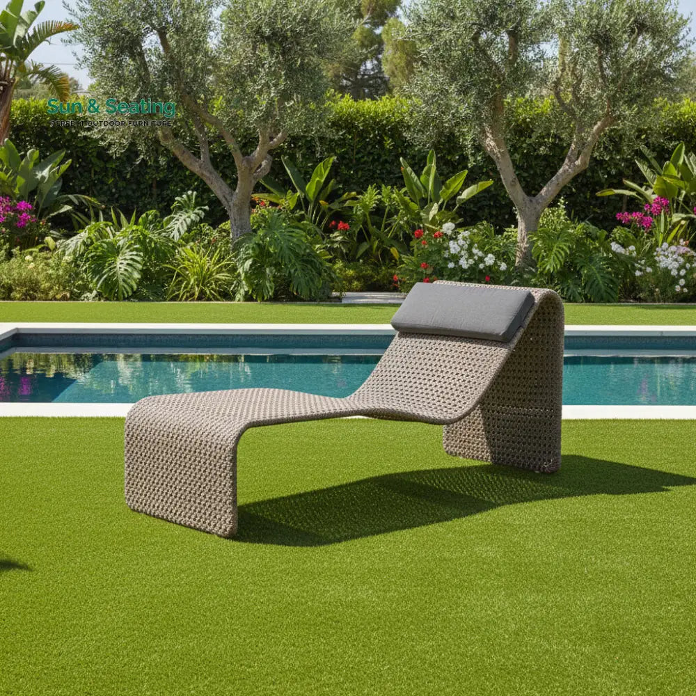 Shergi Outdoor Swimming Poolside Lounger (Brown) Loungers