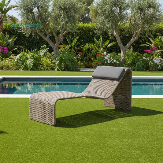 Shergi Outdoor Swimming Poolside Lounger (Brown) Loungers