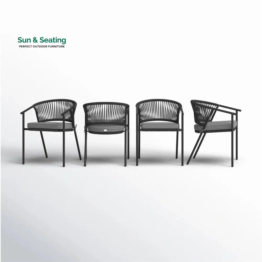 Shiori 4-Piece Outdoor Rope Patio Dining Chairs Dinning Chairs