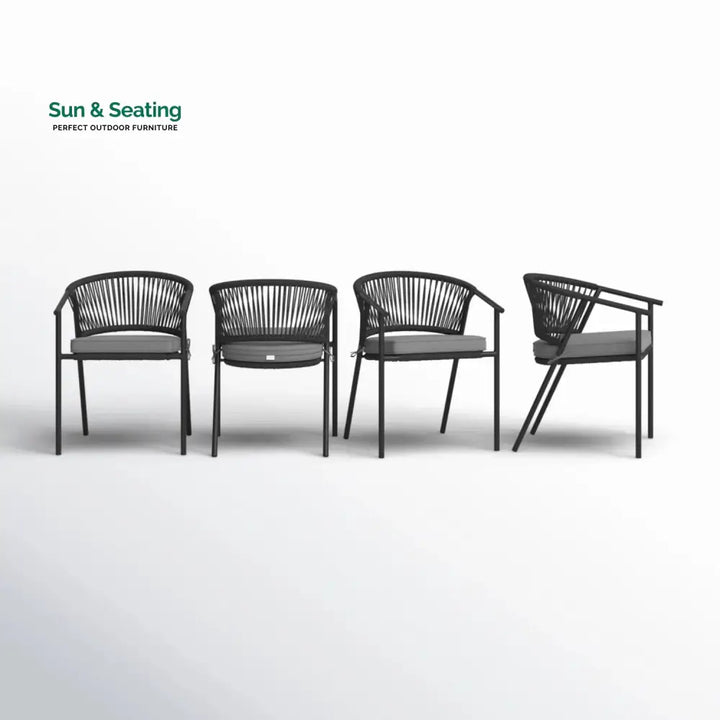 Shiori 4-Piece Outdoor Rope Patio Dining Chairs Dinning Chairs